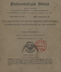 Palaeontologia Sinica (New Series D, No.1, Whole Series No.101) The Dentition of Sinanthropus Pekinensis: A Comparative Odontography of the Hominids (E-Book)
