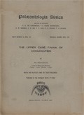 Palaeontologia Sinica (New Series C, NO.10)The Upper Cave Fauna of Choukoutien