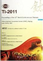 Proceedings of the 12th World Conference on Titanium ( in 3 volumes)